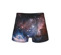 DUWAA Universo Via Lattea Nebulosa Galaxy Print Slip morbido slip con 3D a forma di U, tessuto traspirante biancheria intima da uomo S-4XL, Nero , L