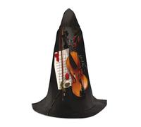 DUWAA Violino Partiture Stampa Halloween Con Cappuccio Mantello Mantello Stile Medievale Per Festa di Natale, Cosplay Costumi In Maschera