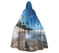 DUWAA Water Rush To Tropical Beach 1 Print 150 "Carnival Cape, mantello unisex adulto con cappuccio per Halloween strega vampiro mago Cosplay