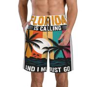 DUWAA We're Going to Florida - Pantaloncini casual da uomo, leggeri, estivi da spiaggia, ad asciugatura rapida, per allenamento atletico, bianco, XL