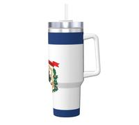 DUWAA West Virginia State Flag Print Bicchiere grande con manico per uso quotidiano Ice Bully Cup Hot/Cold Travel bottiglia di caffè regali