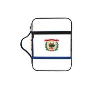 DUWAA West Virginia State Flag Print Multi Functional Bible Bag Cosmetic Bag con manico impermeabile astuccio con scomparti