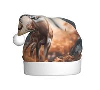 DUWAA Whitetail Deer Fawn In Wilderness Stag1 - Cappello da Babbo Natale in morbido peluche per adulti, cappello per feste di Natale con pompon, per Natale, capodanno