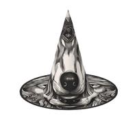 DUWAA Wolf Motifs Accessories03 Cappello da strega con stampa, cappello da mago, accessori per cosplay, Halloween, feste in maschera, carnevale, 3 pezzi