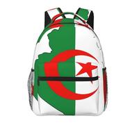 DUWAA Zaino da viaggio con stampa mappa della bandiera dell'Algeria per uomo donna zaino sottovuoto ad alta capacità zaino da viaggio design multistrato