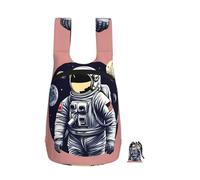 DUWAA Zaino portatile con stampa astronauta sulla luna 1, pieghevole, leggero, borsa a tracolla per viaggi all'aperto