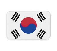 DUWAA Zerbino in velluto con stampa bandiera della Repubblica di Corea, decorazione per la casa, zerbino a tema per porta d'ingresso portico interno ed esterno