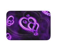 DUWAA Zerbino in velluto con stampa di amore viola, decorazione per la casa, zerbino a tema per porta d'ingresso, portico, interno ed esterno