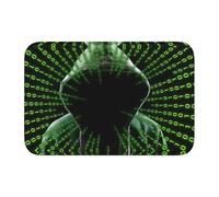 DUWAA Zerbino in velluto con stampa Hacker Attack, decorazione per la casa, zerbino a tema per porta d'ingresso, portico, interno ed esterno
