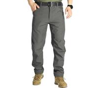 DUWEIKE Pantaloni Cargo da Uomo in Pile Termici Tattici Casual Multitasche Caldi da Lavoro,Grigio,S