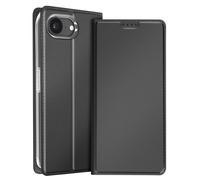 Dux Ducis Custodia per iPhone 16e Effetto Satinato Porta carte Supporto Video, Nero