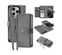 DUX DUCIS Lava CUSTODIA MAGSAFE A LIBRO per Apple iPhone 16 Pro Max, portafoglio magnetico staccabile, Grigio