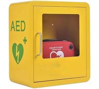 DUXMM Armadietto per Defibrillatore Dae di Pronto Soccorso Contenitore A Parete con Sistema di Allarme E Controllo A Doppio Interruttore Adatto per Cliniche Domestiche,Uffici,Hotel,Yellow