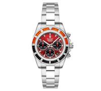 DUXOT Orologio cronografo da uomo Accelero Rainbow da 40 mm con cinturino in acciaio inossidabile massiccio DX-2064, Rosso perlato