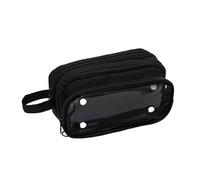 Duyeuau Astuccio multistrato, con manico, ad alta capacità, per penne, matite staccabili, Nero , Size Approx. 215x90mm/8.46x3.54in