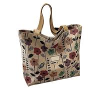 Duyeuau Borsa a tracolla alla moda in tela estetica Borse a tracolla per lo shopping in spiaggia di lavoro Viaggi di grande capacità Regali di stoffa alla moda Panno riutilizzabile della spesa, Scuro