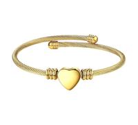 Duyeuau Catena da polso in acciaio inox con design moderno a forma di cuore, resistente alla corrosione, accessorio unisex per stili quotidiani gioielli alla moda a forma di cuore, Misura unica, come