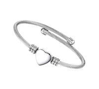 Duyeuau Catena da polso in acciaio inox con design moderno a forma di cuore, resistente alla corrosione, accessorio unisex per stili quotidiani gioielli alla moda a forma di cuore, Misura unica, come