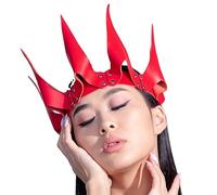 Duyeuau Cavaliere medievale Templari Halloween Regina Corona Pirata Cavaliere PU Fascia Soldato Cosplay Costume Fascia Accessorio