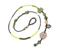 Duyeuau Collana di perline etniche artigianali semplice con texture adatta per chi ama il retrò e la natura