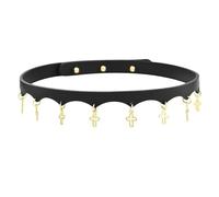 Duyeuau Collana religiosa unica con catena regolabile in pelle adatta per uno stile versatile e alla moda in pelle gotica da donna, Misura unica, come descritto, come descritto