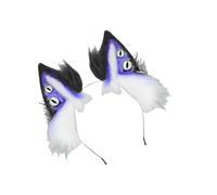 Duyeuau Costume di personaggio anime fascia per capelli telaio pieghevole orecchio peluche accessorio festa a tema anime expo gioco di ruolo essenziale peluche orecchio animale per gioco di ruolo