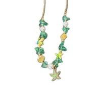 Duyeuau Elegante collana a catena clavicola gioielli per collo ciondolo conchiglia perline texture per varie occasioni fatto a mano Shell Bead catena