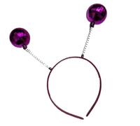 Duyeuau Fascia per capelli in argento luccicante, accessori per capelli, per feste di Halloween, con due sfere rotonde aliene