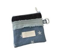 Duyeuau Portafoglio trapuntato alla moda da donna in tessuto multi-tasca con cerniera per carte essenziali da viaggio carino portafoglio porta carte patchwork, Stelle Blu Scuro, Bellezza di massa