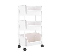 Duyeuau Scaffale mobile sottile portatile della libreria dello scaffale stretto portatile con le rotelle di frenatura e ganci per spazi ristretti