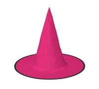 DUYKIMQW Cappello da strega con stampa rossa rosa per feste di Halloween e | Cappello da strega da donna, per Halloween, a punta, accessorio per costume cosplay, nero, viola, rosa