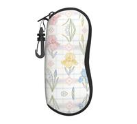 DUYKIMQW Iris & Lily - Custodia per occhiali da sole con stampa a quadri, unisex