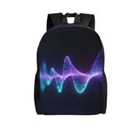 DUYKIMQW Zaino da viaggio elegante con stampa artistica, grazioso zaino per computer portatile con design stampato su tutta la parte anteriore, Onde sonore al neon, taglia unica