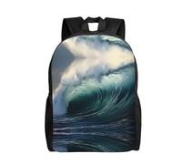 DUYKIMQW Zaino da viaggio elegante con stampa floreale aereo, zaino carino per computer portatile con design stampato su tutta la parte anteriore, Grandi onde nel mare, taglia unica