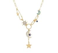 DUZEPA Collana lunga a strati gotica, collana grunge gotica, regalo di gioielli di Halloween e Natale per le donne