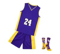 duzhengzhou Set da basket per bambini, n° 23/24, maglia da basket con calze senza maniche (KEB, L)