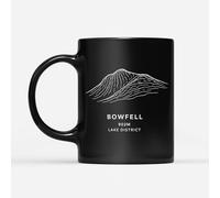 DV DESIGN 1 x Bowfell Mountain Black Mug - Lake District National Park UK Contour Map Hike uomo donna compleanno Natale scherzo divertente tazza #84297