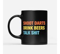 DV DESIGN 1 x Dart Player Black Mug - Shoot Darts Drink Beer Talk Shit Sport Hobby uomini donne scherzo divertente tazza #84897