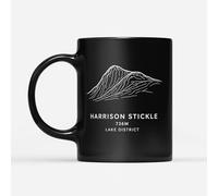 DV DESIGN 1 x Harrison Stickle Mountain Black Mug - Lake District National Park UK Contour Map Hike uomo donna compleanno Natale scherzo divertente tazza #84296