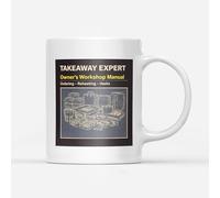 DV DESIGN 1 x Takeaway Expert Mug - Food Lover Owner's Workshop Manuale Uomo Donna Compleanno Natale Cup #72363