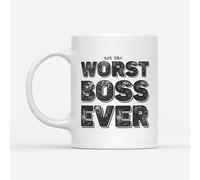 DV DESIGN 1 x Worst Boss Ever Mug - Collegague Manager Funny Joke Not The Sport Fan Hobby Work Job Bad Birthday Men Women Travel Drink Cup #82754