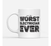 DV DESIGN 1 x Worst Electrician Ever Mug - Trades College Funny Joke Not The Fan Hobby Work Job Bad Birthday Men Women Travel Drink Cup #82766