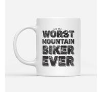 DV DESIGN 1 x Worst Mountain Biker Ever Mug - Bike College Funny Joke Not The Fan Hobby Work Job Bad Birthday Men Women Travel Drink Cup #82758