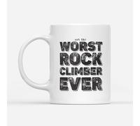 DV DESIGN 1 x Worst Rock Climber Ever Mug - Climbing College Funny Joke Not The Fan Hobby Work Job Bad Birthday Men Women Travel Drink Cup #82759