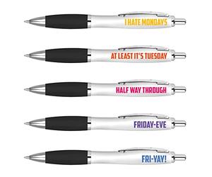 DV DESIGN 5 penne Weekdays - Funny Monday Friday Work Secret Santa Citazioni regalo #75733