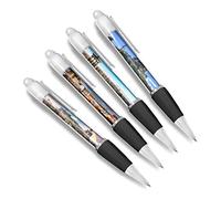 DV DESIGN Set di 4 penne a sfera Edimburgo bianche - Scozia Scozia città europea vacanza amici ragazzi ragazze uomini donne penna a tema #79488