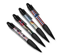 DV DESIGN Set di 4 penne a sfera nere con bandiera norvegese di Oslo, mappa della città, vacanze, viaggi, amici, ragazzi, ragazze, uomini, donne, #79517