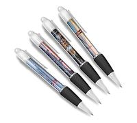 DV DESIGN Set di 4 penne a sfera San Francisco bianche - Golden Gate Bridge America Holiday Travel Friends Ragazzi Ragazze Uomini Donne Tema Penna #79499