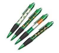 DV DESIGN Set di 4 penne a sfera verde Irlanda, bandiera irlandese, giorno di San Patrizio, viaggi, vacanze, hobby, ragazzi, ragazze, uomini, donne, inchiostro nero, #81362