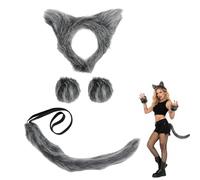 DvBCNMe Costume lupo mannaro, 3 pezzi, costume da lupo mannaro con orecchie, guanti e coda, accessorio per costume lupo mannaro, ideale per Halloween, carnevale e cosplay per bambini adulti